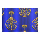 Kerstmis Baubles op blauw Kussensloop (Achterkant)