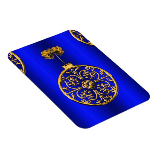 Kerstmis Baubles op blauw Magneet (Rechterzijde)