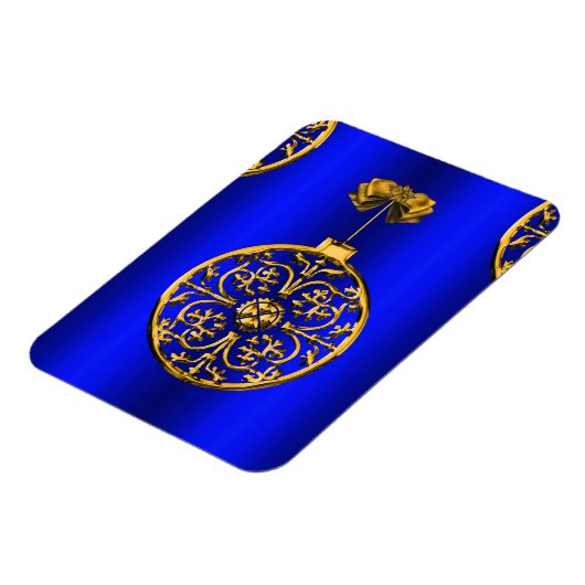 Kerstmis Baubles op blauw Magneet (Linkerzijde)