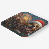 Kerstmis Beagle-hond rollercoaster Papieren Bordje (Gebogen)