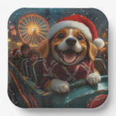 Kerstmis Beagle-hond rollercoaster Papieren Bordje (Voorkant)