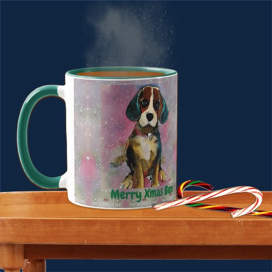 Kerstmis Beagle Wensen Mok