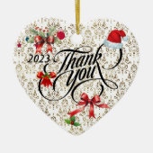 Kerstmis bedankt keramische sieraad keramisch ornament (Voorkant)