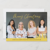 Kerstmis Bedrijfs Team Foto Dennenhout Feestdagenkaart (Voorkant)