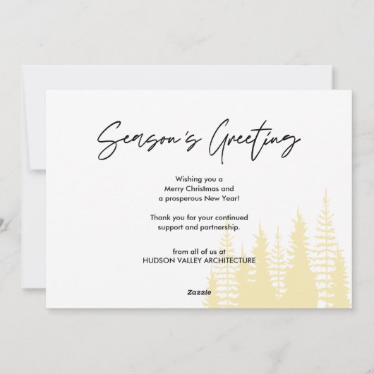 Kerstmis Bedrijfs Team Foto Dennenhout Feestdagenkaart (Achterkant)