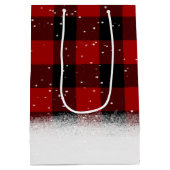 Kerstmis Beer op een bufferplaat Medium Cadeauzakje (Achterkant)