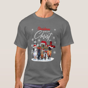 Kerstmis begint met Christus Bullmastiff Xma T-shirt