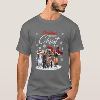 Kerstmis begint met Christus Bullmastiff Xma T-shirt