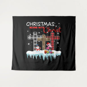 Kerstmis begint met Christus Love Flamingo Wandkleed