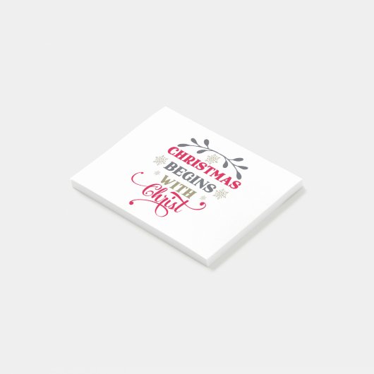 Kerstmis begint met Christus Post-it® Notes (Schuin)