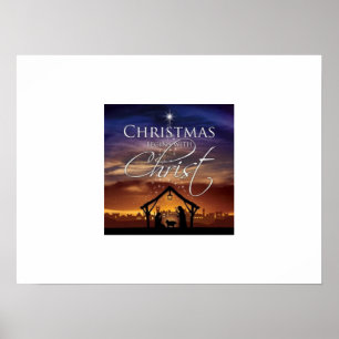 Kerstmis begint met Christus Poster