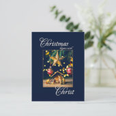 Kerstmis begint met de geboorte van Christus Briefkaart (Staand voorkant)