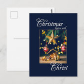 Kerstmis begint met de geboorte van Christus Briefkaart (Voorkant / Achterkant)