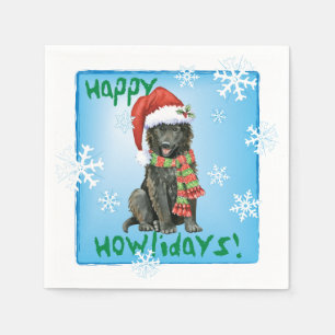 Kerstmis Belgische Sheepdog Napkins Servet