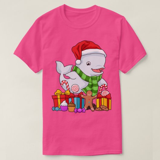 Kerstmis Beluga Whale Gift Kinder kerstcadeau T-shirt (Design voorkant)
