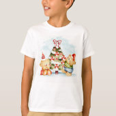 Kerstmis-Beren en T-shirt met boomstructuur (Voorkant)