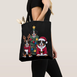Kerstmis Berner Sennenhond Kerstman Kerstboom Draagtas