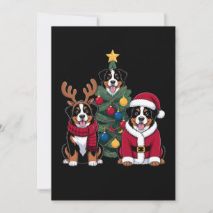 Kerstmis Berner Sennenhond Kerstman Kerstboom Kaart