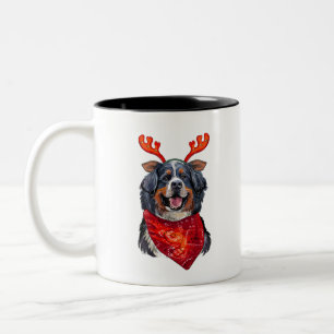 Kerstmis Bernese Mountain Dog Tweekleurige Koffiemok