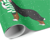 Kerstmis Bernese Mountain Holiday Dog Cadeaupapier (Rol Hoek)