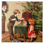 Kerstmis, beroemd schilderij van Felix Ehrlich Tegeltje (Voorkant)