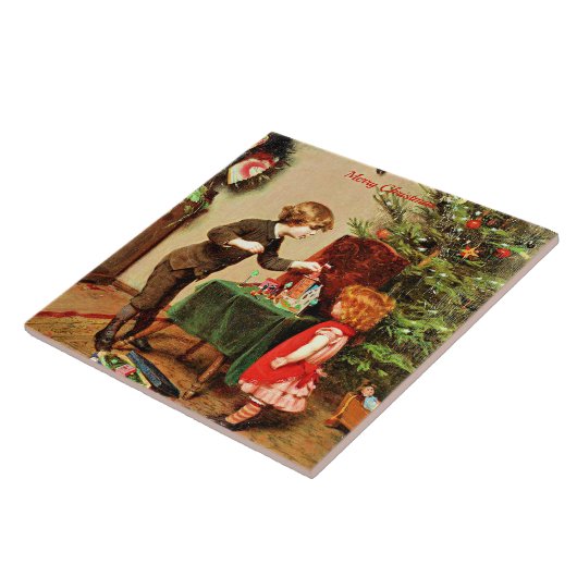 Kerstmis, beroemd schilderij van Felix Ehrlich Tegeltje (Zijkant)