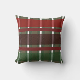 Kerstmis Bes Berry Plaid Sneeuwvlokken Festieve Va Kussen