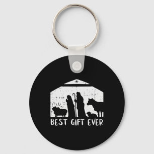 Kerstmis Beste Gift Geboorte Xmas Christelijke Man Sleutelhanger