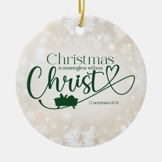 KERSTMIS BETEKENISLOOS ZONDER CHRISTUS Custom Gift Keramisch Ornament (Voorkant)