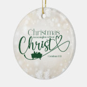 KERSTMIS BETEKENISLOOS ZONDER CHRISTUS Custom Gift Keramisch Ornament (Links)
