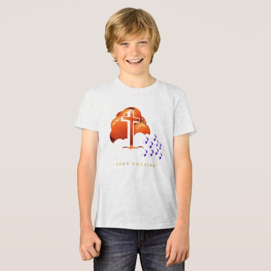 Kerstmis Bidden Tri-Blend Shirt (Voorkant volledig)
