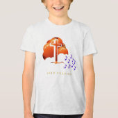 Kerstmis Bidden Tri-Blend Shirt (Voorkant)
