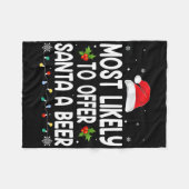 Kerstmis Biedt Kerstman Waarschijnlijk Een Bier Gr Fleece Deken (Voorkant (Horizontaal))