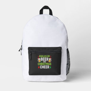 Kerstmis Bier Vrolijkheid Vakantie Drinken Vector Bedrukte Rugzak