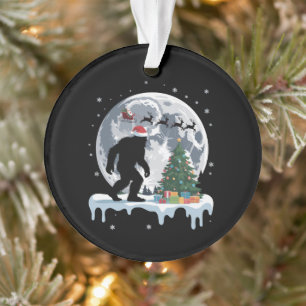 Kerstmis Bigfoot Kerstman Boom Arrenslee Moon Rend Ornament