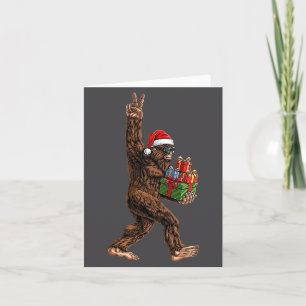 Kerstmis Bigfoot Kerstman Hoed Grappige Sasquatch  Kaart
