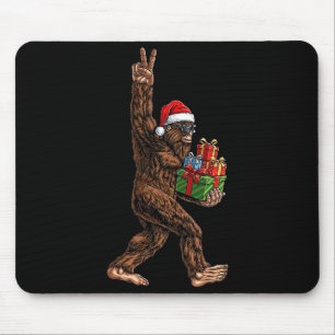 Kerstmis Bigfoot Kerstman Hoed Grappige Sasquatch  Muismat