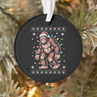 Kerstmis Bigfoot Kerstman Hoed Lelijke Trui Sasqua Ornament