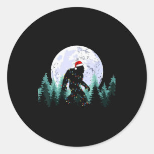 Kerstmis Bigfoot Sasquatch Boom Lichtjes Grappige Ronde Sticker