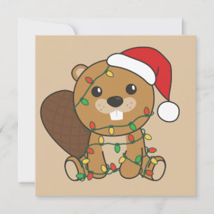 Kerstmis bij de bevers Winterdieren Uitnodiging vo