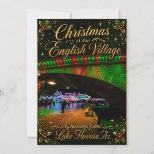 Kerstmis bij het Engelse dorp Lake Havasu Az. Feestdagenkaart