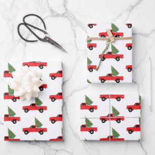 Kerstmis bij ophaalwagen inpakpapier vel