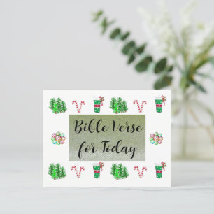 Kerstmis Bijbelvers Vandaag Nep Glitter Ansichtkaa Feestdagenkaart