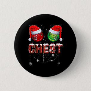 Kerstmis bijpassende paar familie kastanjes ronde button 5,7 cm