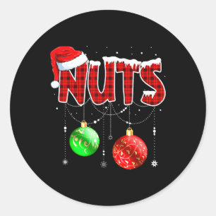 Kerstmis bijpassende paar familie kastanjes ronde sticker