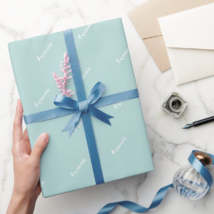 Kerstmis Blauw En Wit Modern Patroon Inpakpapier
