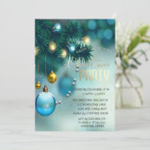 Kerstmis blauw kerstfeest kaart (Staand voorkant)