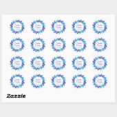 Kerstmis blauw met kerstmis ronde sticker (Vel)