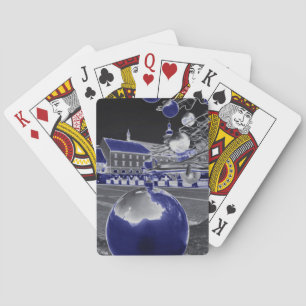 Kerstmis blauw pokerkaarten