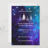 Kerstmis, Blauw, Wit, Sterren, Partij Kaart (Achterkant)